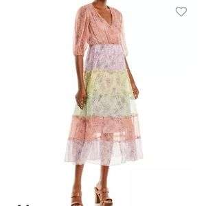 Silk chiffon midi dress